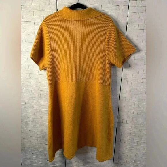 Eloquii womens Mini Sweater Dress Collar mustered fall soft knit - Picture 4 of 6